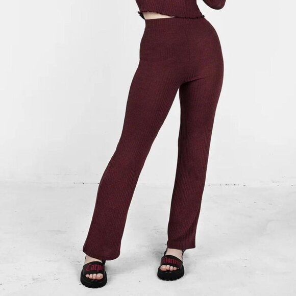 Disturbia Women's Red and Burgundy Trousers 12 - Picture 8 of 8